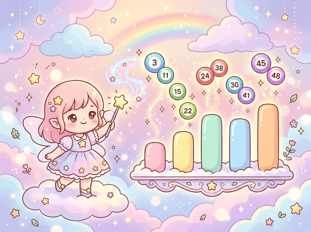 마법처럼 나타나는 로또 번호 패턴 통계 일러스트